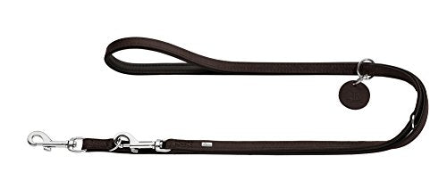 Training Leash Comfort, 11/200 Soft Genuine Cow Leather, Dark Brown/Black | Hunter
