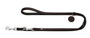 Training Leash Comfort, 15/200 Soft Genuine Cow Leather, Dark Brown/Black | Hunter