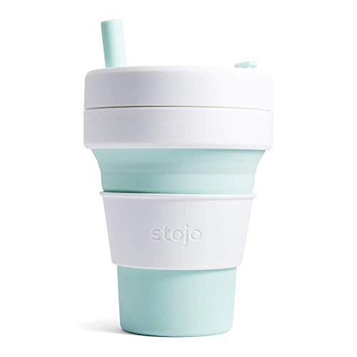 Stojo On The Go Biggie Collapsible Travel Cup, Mint 470 ml Capacity Multicolour