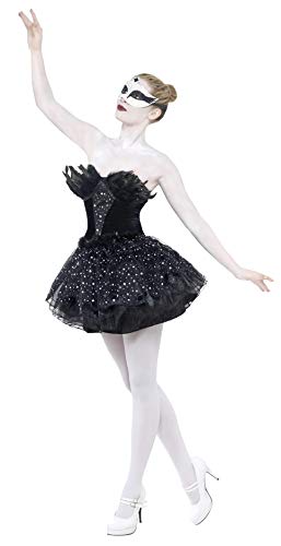 Smiffys Adult Women's Gothic Swan Masquerade Costume, Dress, Carnival of the Damned, Halloween, Size: S, 27313