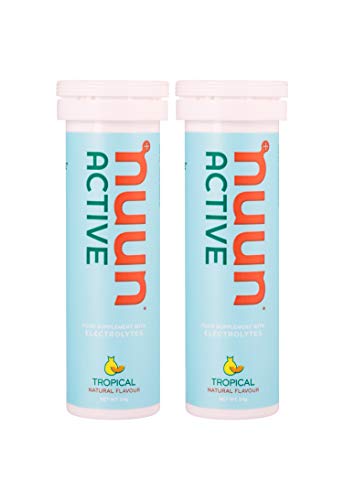 Nuun Active Effervescent Hydration Tablets with Electrolytes, Tropical Fruit, Pack of 2 (Total 20 tablets)