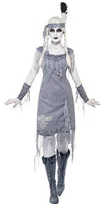 Smiffys Women's Ghost Town Indian Princess Costume, Dress, Headband and Armbands, Ghost Town, Colour: Grey, Size: M, 11222