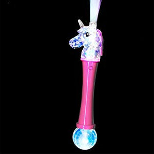 Smiffys 52221 Unicorn Fibre Optic Wand, Light Up, Unisex Children, Pink & Blue