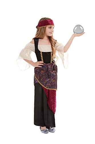 Smiffys 50786M Deluxe Fortune Teller Costume, Girls, Multi-Colour, M - Age 7-9 years