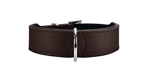 Collar Basic 60 Nickel, Neck 47-54 Cm Coated Split Leather Brown/Black | Hunter