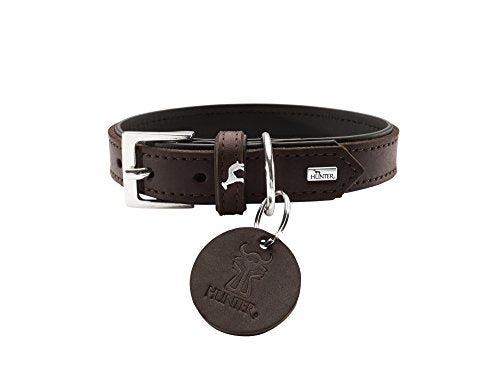Collar Larvik, 35 Soft Genuine Cow Leather, Dark Brown/Black | Hunter