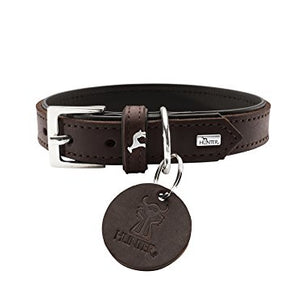Collar Larvik, 40 Soft Genuine Cow Leather, Dark Brown/Black | Hunter