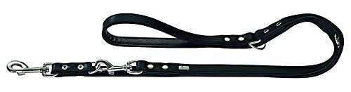 Training Leash Basic 18/200 Ni-Plated Coated Split Leather Black/Black | Hunter