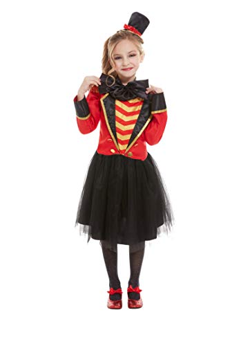 Smiffys 52169L Deluxe Ringmaster Costume, Girls, Red, L - Age 10-12 years