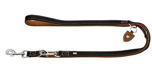 Training Leash Tara, 15/200 Juchten Leather, Black/Cognac | Hunter