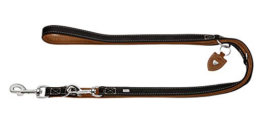 Training Leash Tara, 20/200 Juchten Leather, Black/Cognac | Hunter