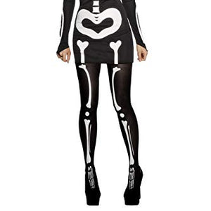Fever Adult Women's Skeleton Costume, Dress and Gloves, Halloween, Size S, 34192