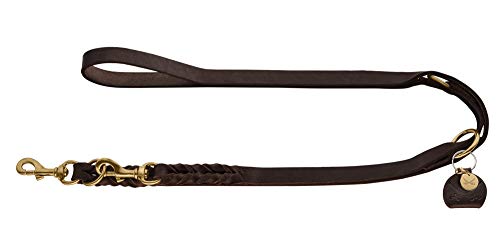 Training Leash Sansibar Solid, 20/200 Soft Genuine Cow Leather, Dark Brown | Hunter
