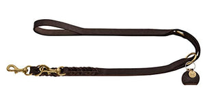 Training Leash Sansibar Solid, 20/200 Soft Genuine Cow Leather, Dark Brown | Hunter