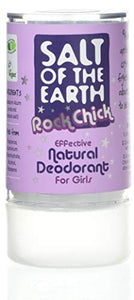 Natural Deodorant Crystal Rock Chick by Salt of the Earth, Unscented - Vegan, Long Lasting Protection, Not Tested on Animals, Paraben Free, Made in the UK - 90g
