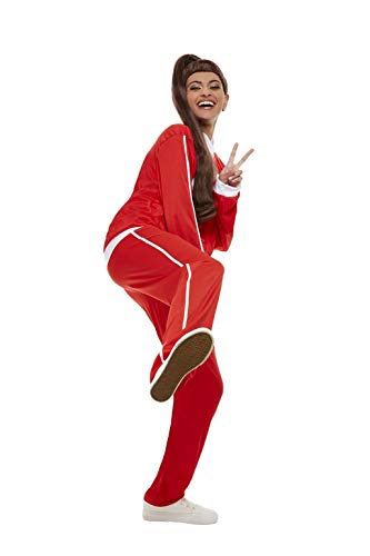 Smiffys 52416LX1 Sporty Power Costume, Women, Red & White, L to XL - UK Size 16-22