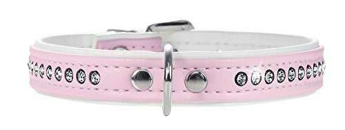 Collar Modern Art Luxus 32/11 Nickel Artificial Leather Light Pink/ White | Hunter