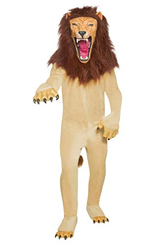 Smiffys Adult men's Cirque Sinister Vicious Circus Lion Costume, Jumpsuit, Hands, Mask and Shoecovers, Cirque Sinister, Halloween, Size M, 34268