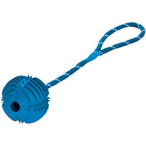 Dog Toy Training Tooth Ball With Rope Blue, 8 Cm  Pack Of 3 | Hunter