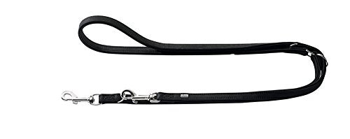 Training Leash Rolling Hills, 15/200 Black/Black, Leather | Hunter