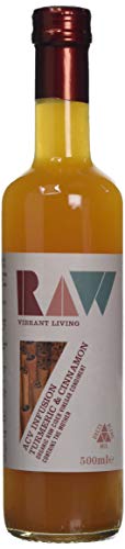 Raw Vibrant Living Organic Apple Cider Vinegar Blend with Turmeric and Cinnamon, 500 ml, Pack of 4
