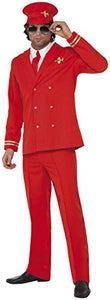 Smiffys Men's High Flyer Pilot Costume, Jacket, Pants, Hat & Shirt Front, Size: L, Color: Red, 34156