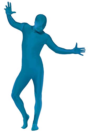 Smiffys, Men's Second Skin Costume in Blue, Body Suit with Fanny Pack, Size: L, 21739