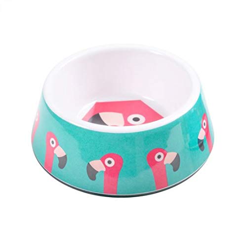 Mop Large Flamingo Melamine Pet Bowl (With Non-Slip Bottom)