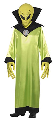 Smiffys Men's Alien Lord Costume, Robe, Mask and Hands, Legends of Evil, Size: M, Colour: Green, 22006