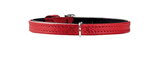 Collar Tiny Petit 30 Nickel-Plated Nappa Red/Nappa Black, 22,5-26,5 Cm | Hunter
