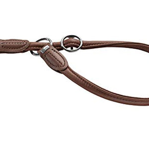 Training Collar Round & Soft 50/10 With Stop, Nickel, Nappa Brown | Hunter