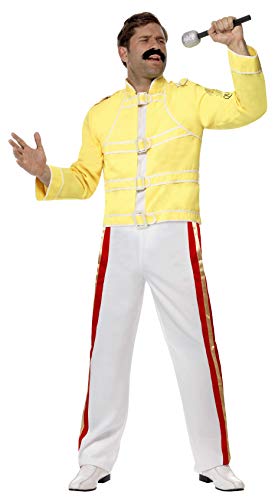 Smiffys 48299L Queen Freddie Mercury Costume, Yellow, 42 - 44-Inch