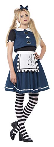 Smiffys Young Adult female's Dark Day Dreamer Costume, Layered Dress and Headband, Halloween, Size: S, 44343