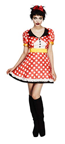 Fever Adult Women's Miss Mouse Costume, Dress and Headband, Once Upon a Time, Size S, 21010