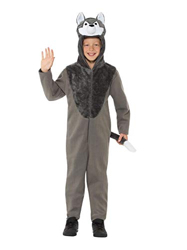 Smiffys 49699S Wolf Costume, Unisex Children, Grey, S - Age 4-6 years