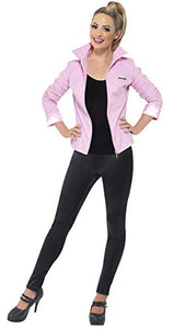 Smiffys Women's Grease Deluxe Pink Ladies Jacket, Size: L, Colour: Pink, 25875