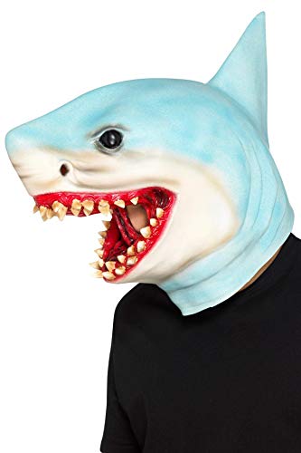 Smiffy's 48833 Shark Overhead Mask, Unisex-Adult, Blue, One Size