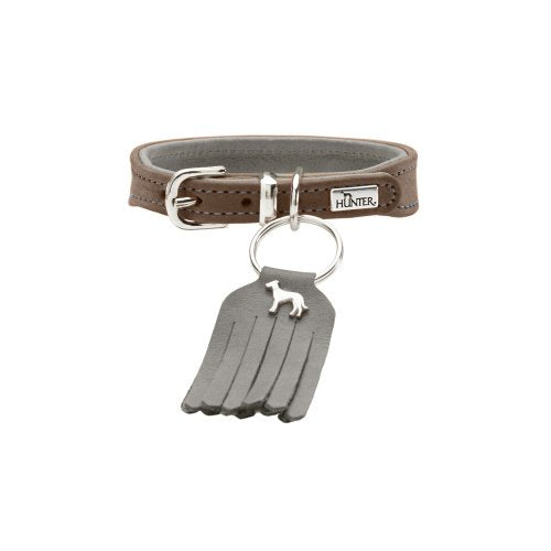 Collar Lucca Petit, 27 Cow Nappa Leather, Walnut/Grey | Hunter
