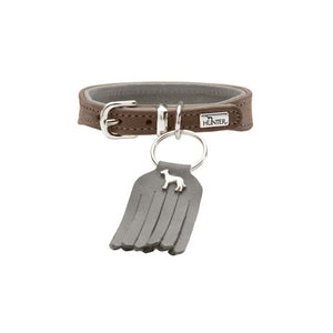 Collar Lucca Petit, 30 Cow Nappa Leather, Walnut/Grey | Hunter