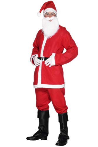 Smiffys 20841XL Santa Suit Costume, Men, Red, XL - Size 46"-48"