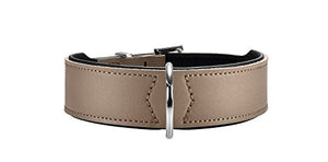 Collar Basic 55 Nickel, Neck 41-49 Cm Coated Split Leather Stone/Black | Hunter