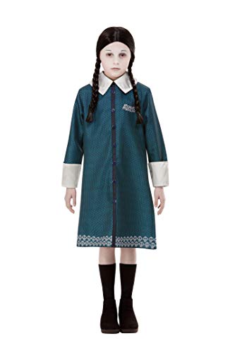 Smiffys 52235S Officially Licensed Addams Family Wednesday Costume, Girls, Black, S - Age 4-6 years