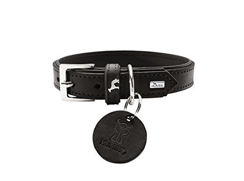 Collar Larvik, 50 Soft Genuine Cow Leather, Black/Black | Hunter