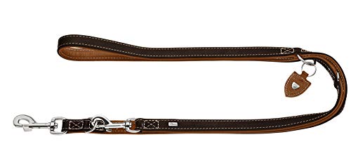 Training Leash Tara, 15/200 Juchten Leather, Dark Brown/Cognac | Hunter