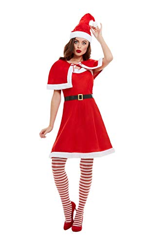Smiffys 44834M Miss Santa Costume, Women, Red, M - UK Size 12-14