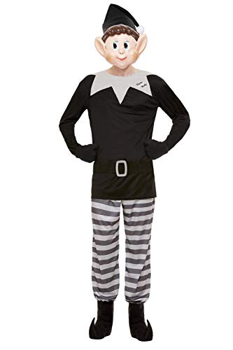 Smiffys 52245M Officially Licensed Elves Behavin' Badly Bad Elf Costume, Men, Grey & Black, M - Size 38"-40"
