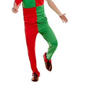 Smiffys 51025L Elf Costume, Men, Green & Red, L - Size 42"-44"