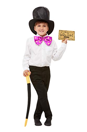 Smiffys 50278 Officially Licensed Roald Dahl Willy Wonka Kit, Boys, Black, One Size