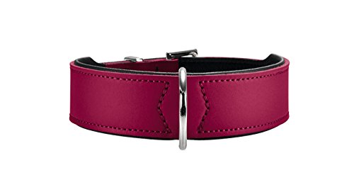 Collar Basic 32 Ni-Plated, Neck 24-28,5 Coated Split Leather Raspberry/Black | Hunter