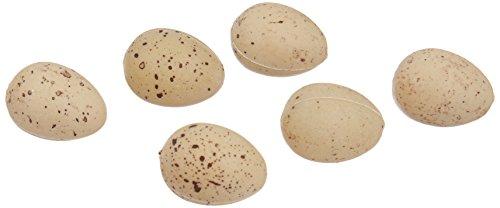 Plastic Bird Eggs 1" 6/Pkg-Beige W/Brown Speckles